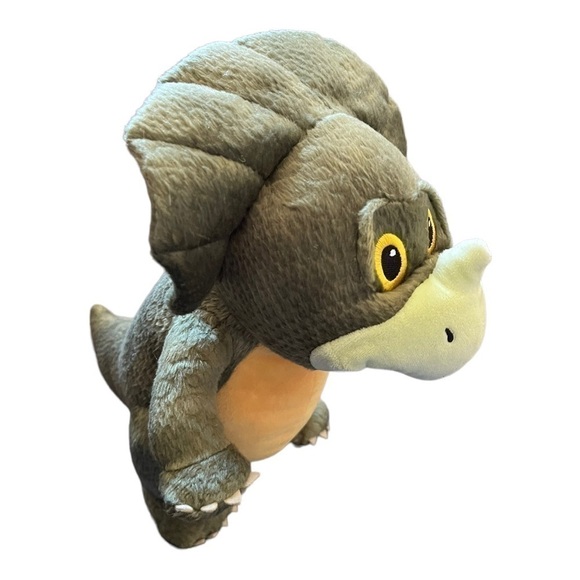 Triceratops Kohls cares moss green and gold chest 3 little dinosaurs. 12” plush - Picture 5 of 7